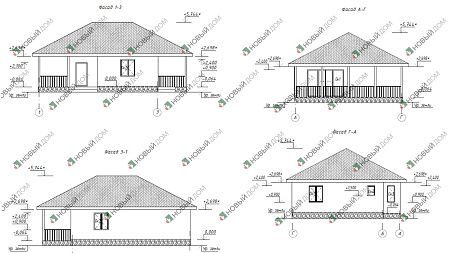 Одноэтажный дом «Винетта» 81 м2 с террасой