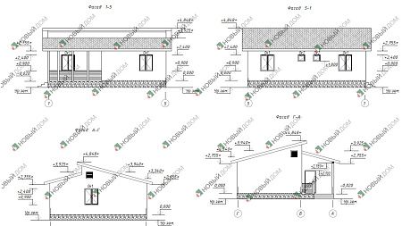 Одноэтажный дом «Молодость» 73 м2 с террасой
