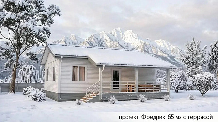 Одноэтажный дом «Фредрик» 65 м2 с террасой