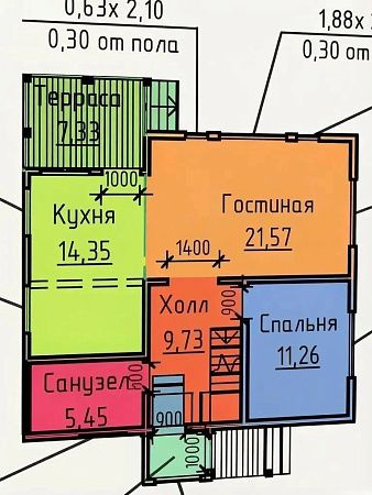 Одноэтажный дом с мансардой «СТАРТ» 127 м2