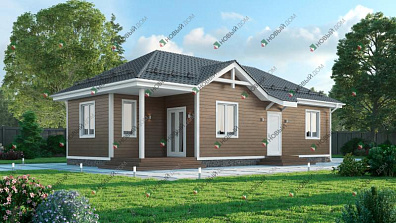 Одноэтажный дом «Станица» 70 м2 с террасой
